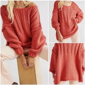 Free People Pink Chunky Sweater XS